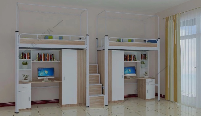 清远公寓寝室床造型简单明快,美观不繁复